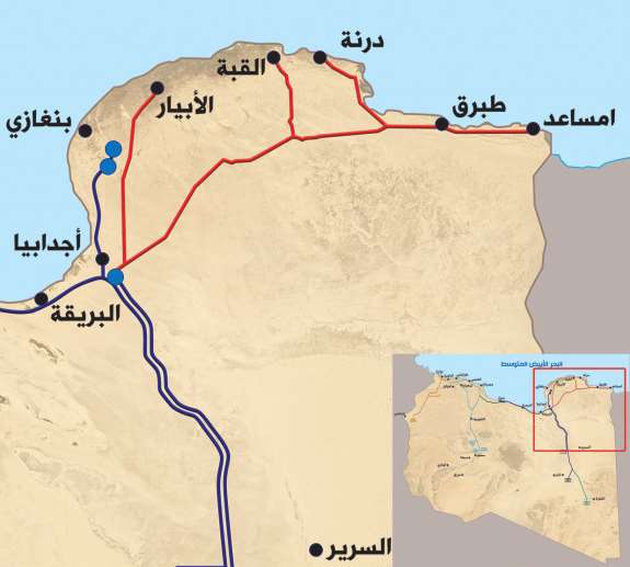 خريطة وصلة إجدابيا طبرق
