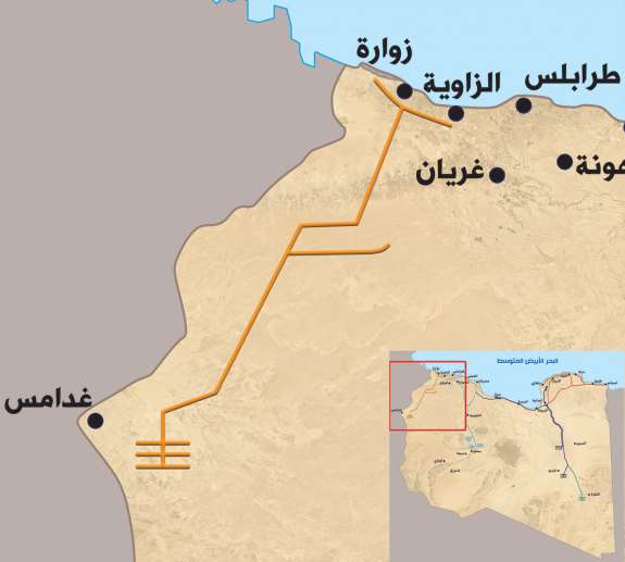 غدامس - زوارة - الزاوية